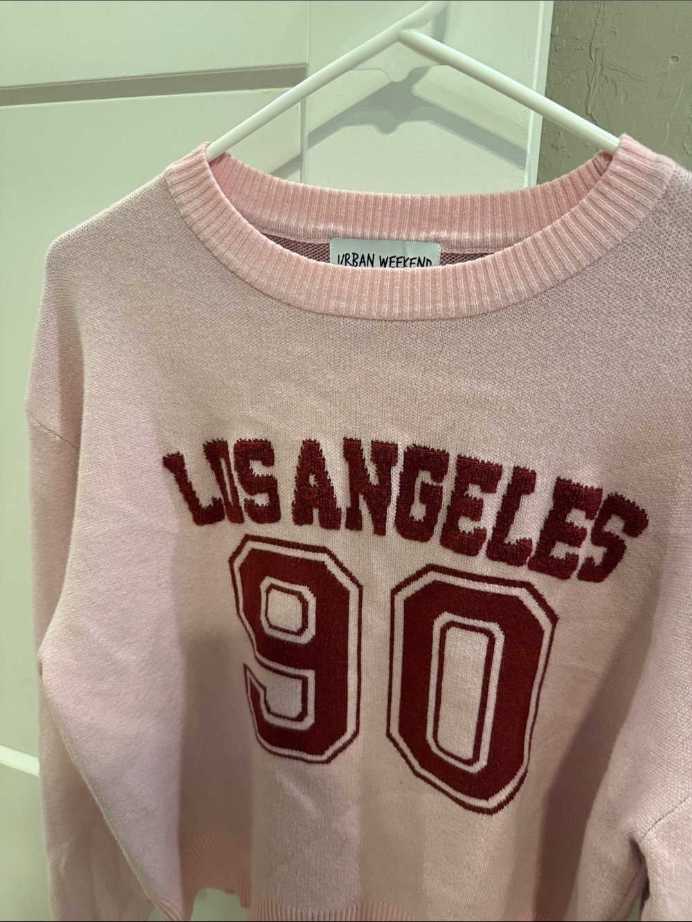 Urban Weekend Pink 'Los Angeles 90' Crewneck Sweater